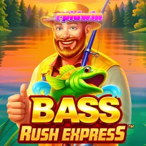 Tampilan visual grid 5x4 pada slot Bass Rush Express dengan tema danau yang tenang.